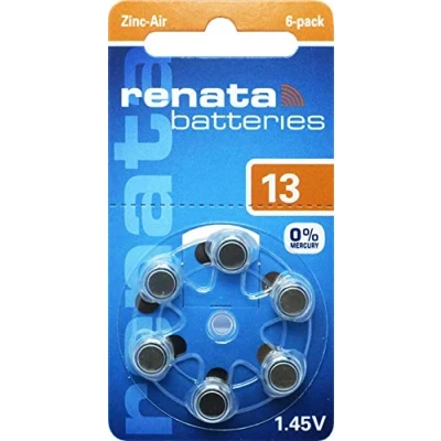 Abbildung von 120x Renata Gr. 13 Hörgerätebatterien 20X 6er Blister PR48 Orange 1,45V ZA13.DP6