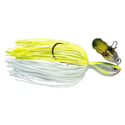 Abbildung von Rapala Fischereiköder Rap V Piked Bladed Jig True Priemed (Wismut), Lock Süßwasserfluss, Variable Schwimmtiefe, 10 cm / 21g, hergestellt in Estland Silberluoreszenz Chartreuse
