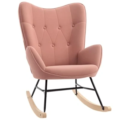 Abbildung von Schaukelstuhl mit Stahlrahmen gepolstert Relax Stuhl Sessel Wohnzimmersessel Lounge gepols