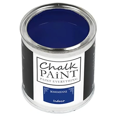 Abbildung von Chalk Paint Everything® Indaco (Indigoblau) (750 ml) Wasserbasierte Kreidefarbe für Shabby Chic Möbel, Dekoration und Recycling Projekte Ungiftig, leicht anzuwenden