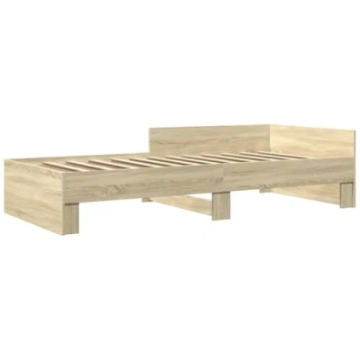 Abbildung von vidaXL Bettgestell, Bett Einzelbett für Schlafzimmer, Bettrahmen mit Lattenrost, Schlafzimmerbett Modernes Design, Sonoma Eiche 90x200cm Holzwerkstoff