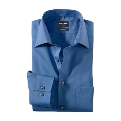Abbildung von OLYMP Luxor modern fit Hemd Langarm New Kent Kragen Chambray blau Gr. 37