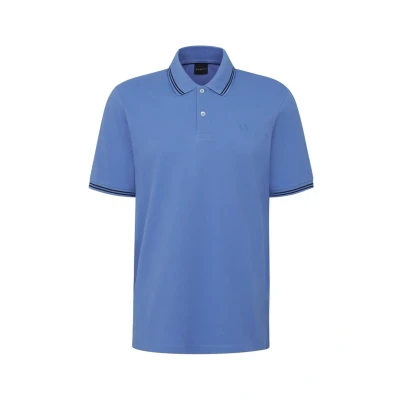 Abbildung von bugatti MIT Kontraststreifen UND Bruststickerei Poloshirt, Herren, Größe: XL, Blaugrau