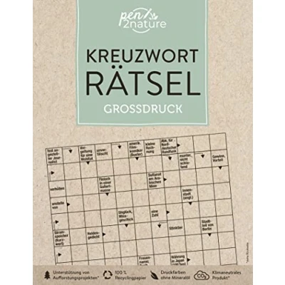 Abbildung von Kreuzworträtsel Großdruck: pen2nature: 100 % Recyclingpapier klimaneutrale Produktion unterstützt Aufforstungsprojekte (pen2nature books)