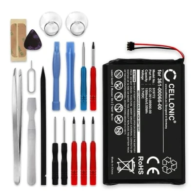 Abbildung von CELLONIC® GPS Ersatz Akku 361 00066 00 10 Ersatzakku für Garmin Camper 760 Nüvi 2689 2757 2797 Dezl NüviCam Navigationsgerät 1500mAh + Werkzeug Set 17tlg Navi Batterie