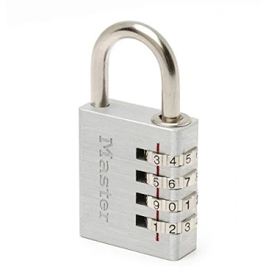 Abbildung von Master Lock 7640EURD Zahlenschloss Vorhängeschloss aus Aluminium, Grau, 4 x 7,8 1,5 cm