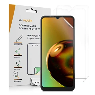 Abbildung von kwmobile 3X Displayschutzfolie kompatibel mit Motorola Moto E13 Folie klare Schutzfolien Set in transparent