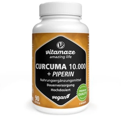Abbildung von Curcuma 10000 + Piperin Hochdosiert Vegan 90 St