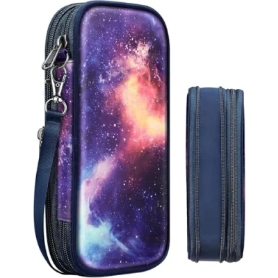 Abbildung von FINPAC Federmäppchen Federtasche Erweiterbare Große Kapazität Mäppchen Schlamperbox Bleistiftbeutel Stifthalter Organizer Schulmäppchen für Schule Büro, (die Galaxie)