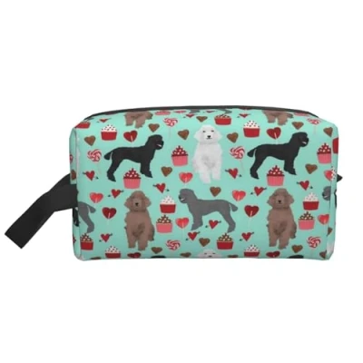 Abbildung von Make up Tasche, Pudel Hunde Reise Kosmetiktasche, Kulturbeutel, tragbarer Taschen Organizer