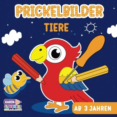 Abbildung von Prickelbilder tiere ab 3 Jahren: Prickelbuch, Prickelblock zum Malen, Prickeln, Ausschneiden und Basteln mit 50 Prickelvorlagen Bastelbuch für Kinder Jahren, Jungen &amp; Mädchen