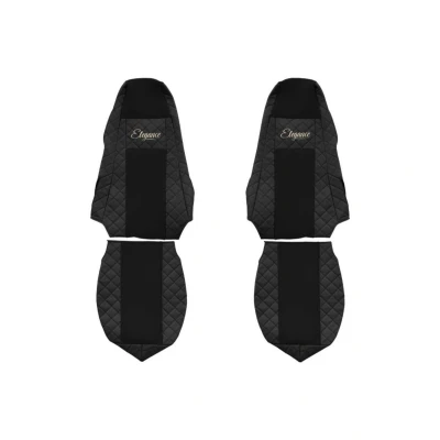 Abbildung von F CORE Elegance FX02 BLACK Sitzschonbezug schwarz Mit Motiv Eco Leder vorne