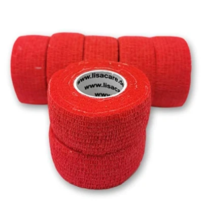 Abbildung von LisaCare latexfreie, kohäsive Fingerpflaster 2,5cm Rot 7 St