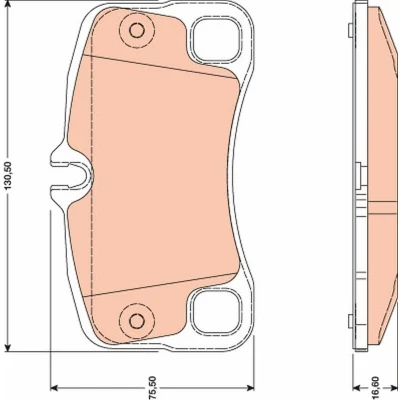 Abbildung von TRW GDB1792 Bremsbelagsatz für Verschleißwarnanzeiger vorbereitet PORSCHE: 911 Coupe, Cabrio, Targa