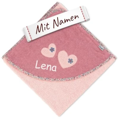 Abbildung von Sterntaler Kapuzenhandtuch mit Namen Bestickt für Baby &amp; Kinder, Mädchen Badetuch Badehandtuch/Kinder Kapuze personalisiert (Modell 4)