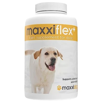 Abbildung von maxxiflex+ Gelenktabletten für Hunde Teufelskralle, MSM, Glucosamin, Hyaluronsäure, Chondroitin, Bromelain, Kurkuma 120 Stück