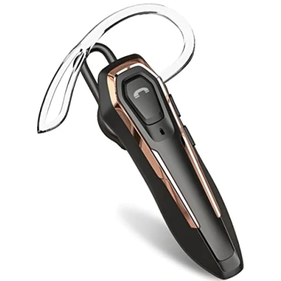 Abbildung von Micool Headset Bluetooth V5.0, Geräuschunterdrückung Freisprech Handy 30 Stunden Gesprächszeit, Mute Funktion, Sprachassistent Kabelloser für LKW Fahrer (Gold)