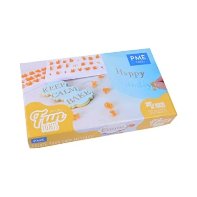 Abbildung von PME FF55 Fun Fonts Groß und Kleinbuchstaben Stempelset Kollektion 2, rubber, durchsichtiges pfirsichfarbenes Plastik