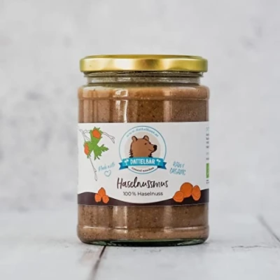 Abbildung von DATTELBÄR BIO Haselnussmus, 500 g Glas Sehr cremig Rohkostqualität Frei von Zusatzstoffen