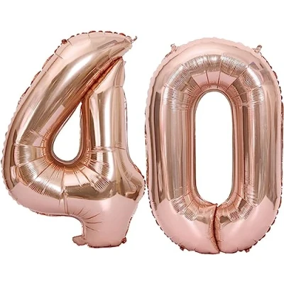 Abbildung von luftballon 40 jahre Roségold ballons 40&quot; 101cm Geburtstagsdeko Folienballon Zahl Deko zum Geburtstag fliegt mit Helium für Männer Frauen Geburtstagsparty Jubiläum