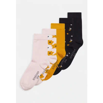 Abbildung von Schiesser 5 PACK Socken für Kinder, Größe: 31 34, Gelb dunkelblau rose