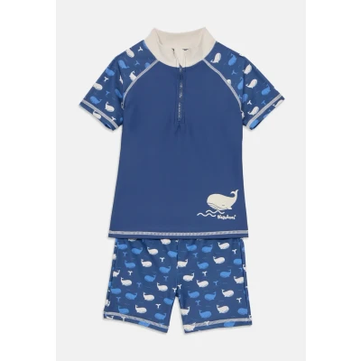 Abbildung von Playshoes Unisex Kinder UV Schutz Bade Set zweiteilig Schwimmshirt Badeshorts Badebekleidung, Wal, 122/128