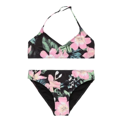 Abbildung von Roxy Shadow Floral Brasic Bikini für Kinder, Größe: 140, Black
