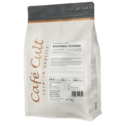 Abbildung von teemando® Kaffee Karamell Schoko in 1 kg Tüte, ganze Bohne aromatisiert