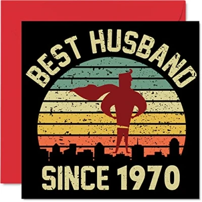 Abbildung von 54. Karte Hochzeitstag Jahrestag für Ehemann Bester Alles Gute zum Hochzeits Jubiläum Karten den Partner, 145mm x Grußkarten Vierundfünfzig Jahrestage