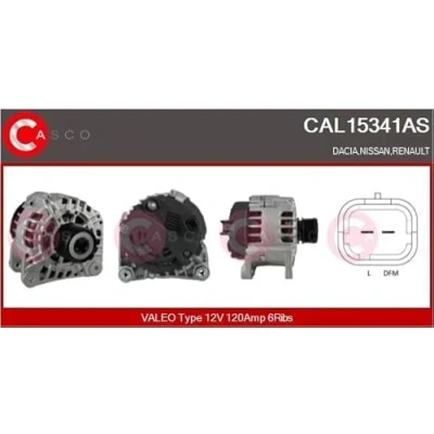 Abbildung von CASCO CAL15341AS Lichtmaschine 12V 120A RENAULT: SCENIC 2, CLIO Kangoo I Rapid, DACIA: Logan MCV, Duster SUV, Sandero
