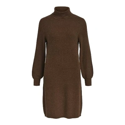 Abbildung von Object Malena Rollneck Strickkleid, Damen, Größe: 40, Dark earth