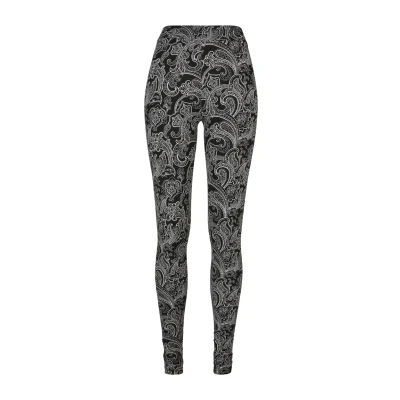 Abbildung von Urban Classics SOFT AOP Leggings Hosen, Damen, Größe: 5XL, Blacknewpaisley