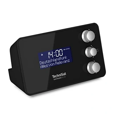 Abbildung von TechniSat DIGITRADIO 50 SE Radiowecker (DAB+/UKW Tuner, dimmbares Display, Wecker mit Zwei einstellbaren Weckzeiten, Snooze, Sleeptimer, 1,5 Watt, Kopfhöreranschluss, USB Charging) schwarz