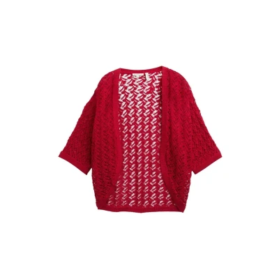 Abbildung von TOM Tailor Short Bolero Strickjacke, Damen, Größe: XXL, Raspberry red
