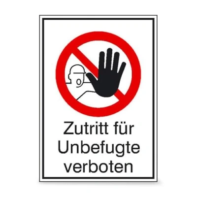 Abbildung von SafetyMarking® Verbotsschild Zutritt für Unbefugte verboten 26.2 cm x 37.1