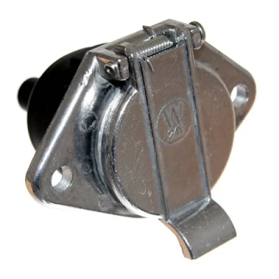 Abbildung von 1x 24V 7 polige Steckdose LKW Anhänger mit Feder Klappe &amp; Gummikappe Kabelausführung AHK Dose Neu Old Harvest