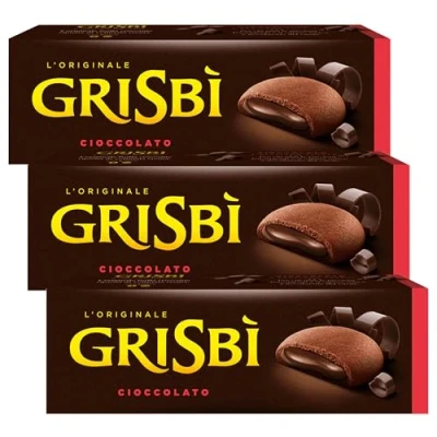 Abbildung von MATILDE VICENZI Grisbi Cioccolato Italienisches Biskuitgebäck mit Schokoladenfüllung 150g x 3 Pakete