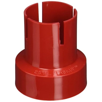Abbildung von neoLab Polypropylen Ständer für 25mL Kolben, Rot, 70mm Durchmesser x 72mm Höhe, 3 Stück