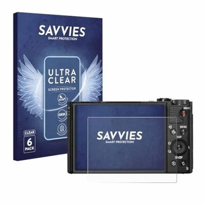 Abbildung von Savvies 6 Stück Schutzfolie für Sony Cyber Shot DSC HX99 Displayschutz Folie Ultra Transparent