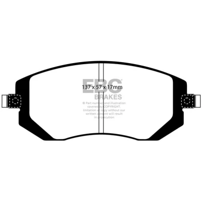Abbildung von EBC Brakes DP1661 Bremsbelagsatz Vorderachse SUBARU: Outback III, Forester Legacy 4 Kombi