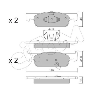 Abbildung von CIFAM 822 975 2 Bremsbelagsatz mit akustischer Verschleißwarnung SMART: Fortwo III Coupe, Forfour II Schrägheck, Cabrio