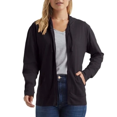 Abbildung von Hanes Damen Jersey Full Zip Hoodie Schwarz XX Large
