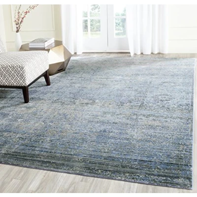Abbildung von SAFAVIEH Distressed Teppich für Wohnzimmer, Esszimmer, Schlafzimmer Mystique Collection, Kurzer Flor, Blau und Multi, 152 X 244 cm
