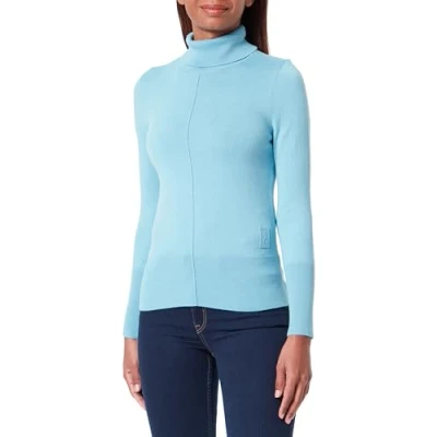 Abbildung von comma casual identity MIT Taillierter Passform Strickpullover, Damen, Größe: 44, Himmelblau