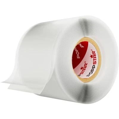 Abbildung von POPPSTAR selbstverschweißendes Silikonband, 3m x 38mm, Isolierband und Dichtungsband (Wasser, Luft), transparent, 1 Rolle