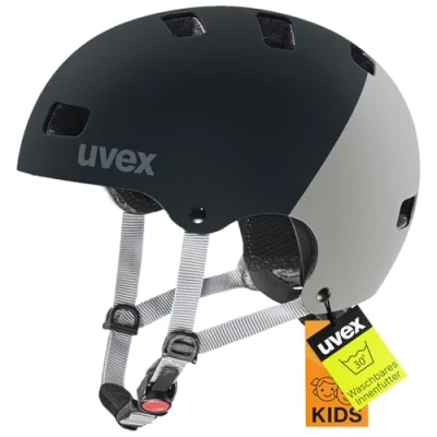 Abbildung von uvex Kid 3 cc robuster Fahrradhelm für Kinder individuelle Größenanpassung optimierte Belüftung Black Rhino matt 51 55 cm