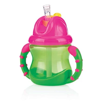 Abbildung von Nûby Flip It Becher mit Griffen, Grün Rosa
