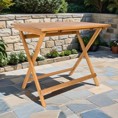 Abbildung von SAM Gartentisch Blossom Akazienholz massiv &amp; geölt Balkontisch 80x60 cm Holztisch für Balkon, Terrasse, Wintergarten oder Garten pflegeleichter Klapptisch