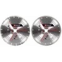 Abbildung von Original Einhell 2 tlg. DIA Trennscheiben Set 230 mm (Winkelschleifer Zubehör, 2x Diamant Trennscheibe, Ø mm, Dicke 1,8 max. 6.600 min 1, für alle Winkelschleifer)