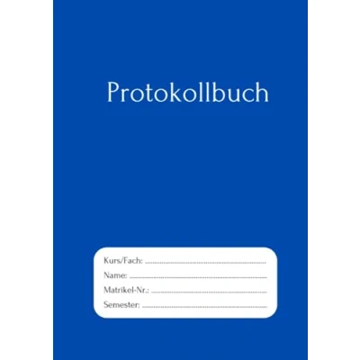 Abbildung von Protokollbuch: Notizbuch kariert in BLAU Studium, Praktikum und Schule Wissenschaftliches Studium